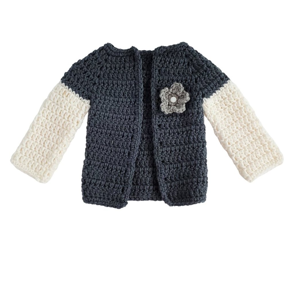 Baby Girl Knit Flower Cardigan Sweater